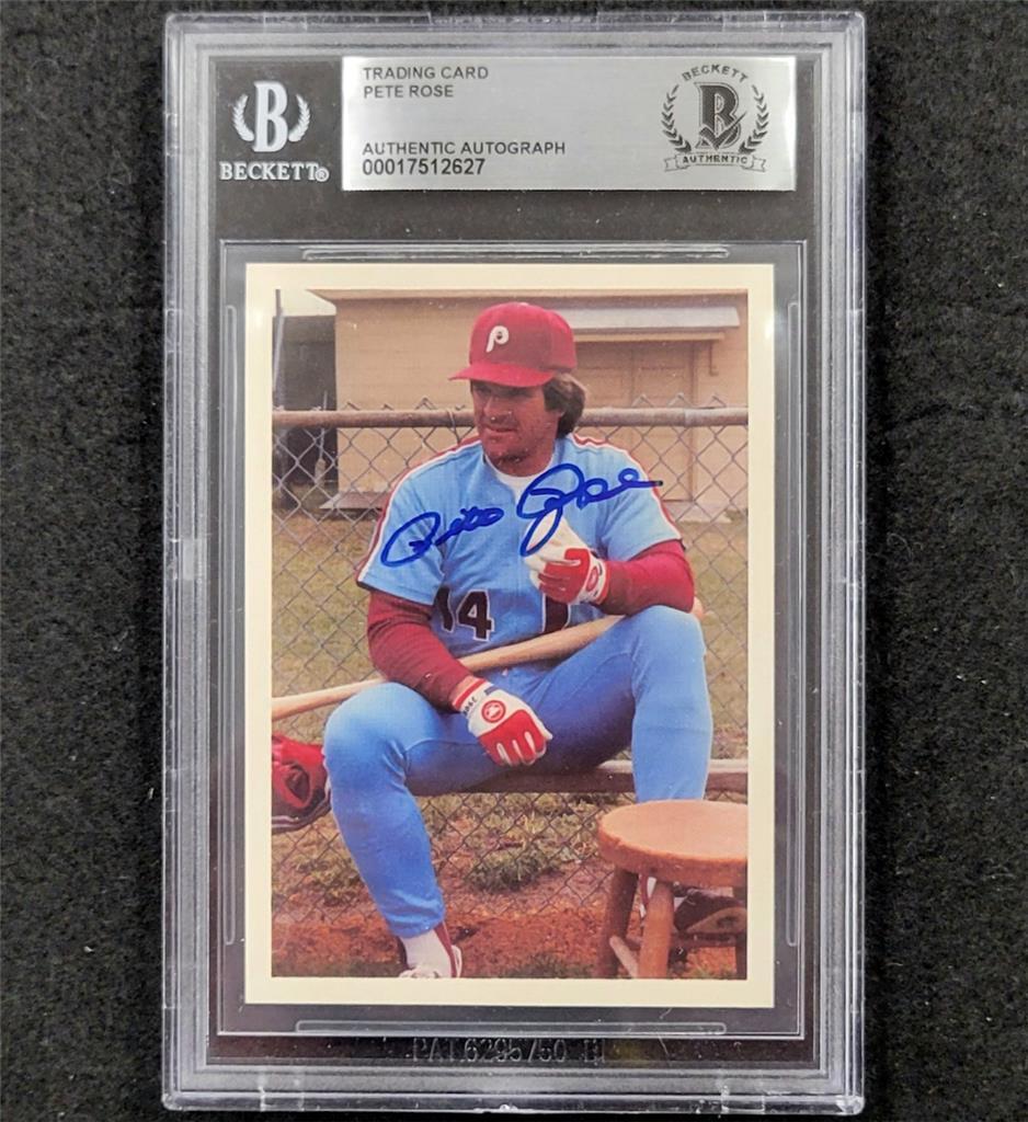 Pete Rose signed 1985 Topps #95 Philadelphia Phillies Trading Card auto BAS