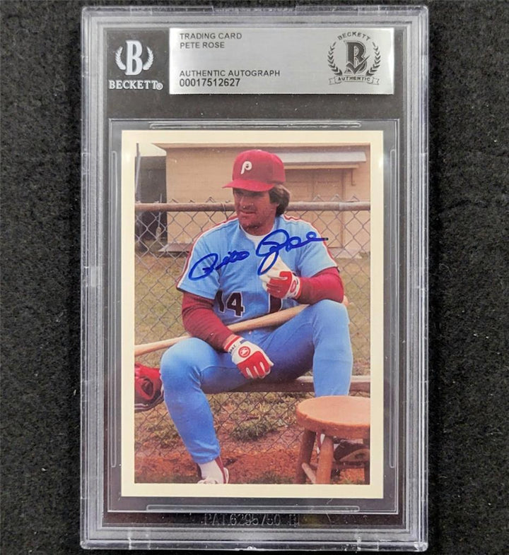 Pete Rose signed 1985 Topps #95 Philadelphia Phillies Trading Card auto BAS