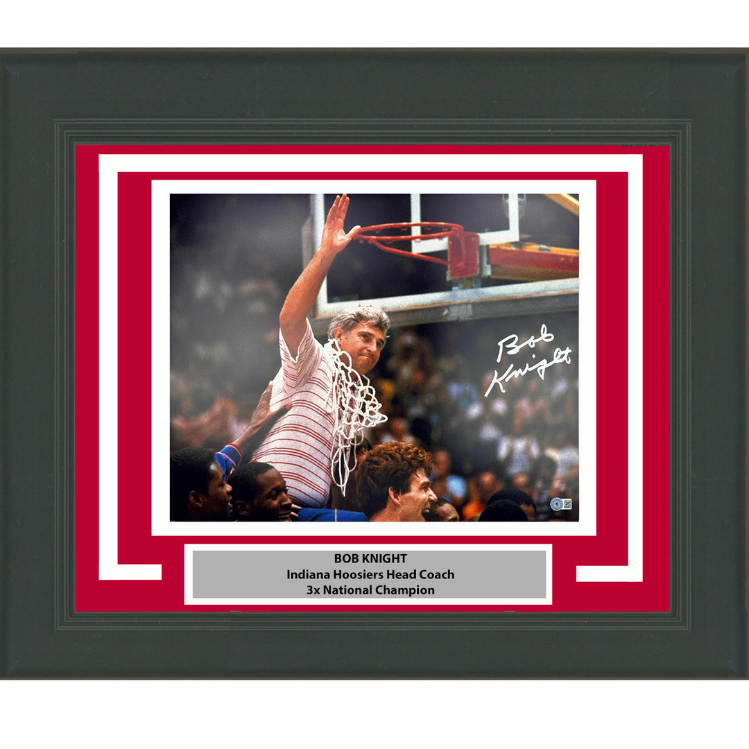 Framed Autographed/Signed Bobby Bob Knight Net Indiana 16x20 Photo Beckett COA