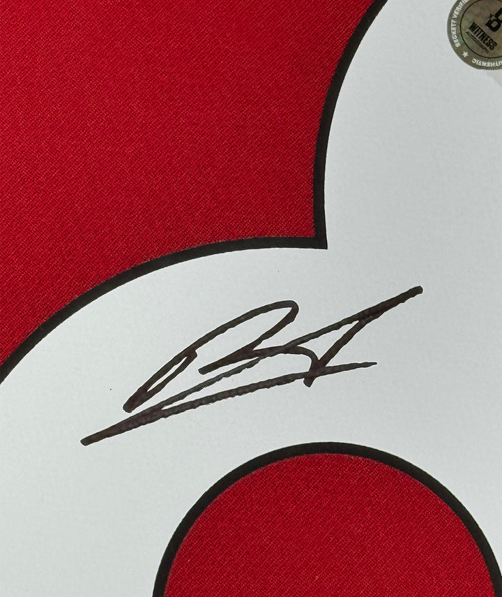 Framed Autographed/Signed Bruno Fernandes 35x39 Manchester U Red Jersey BAS COA