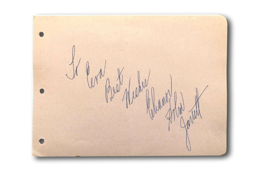 Eleanor Holm Jarrett Hand Signed Album Page Cut JSA COA Autograph Swimmer