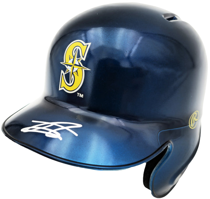 Julio Rodriguez Signed Seattle Mariners Chrome Blue Mini Helmet Beckett