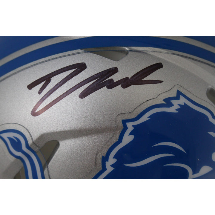 D'Andre Swift Autographed/Signed Detroit Lions Mini Helmet Fanatics 53599