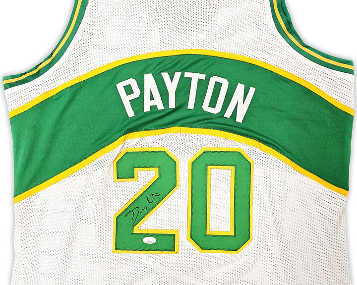 Seattle Supersonics Gary Payton Autographed Signed White Jersey JSA