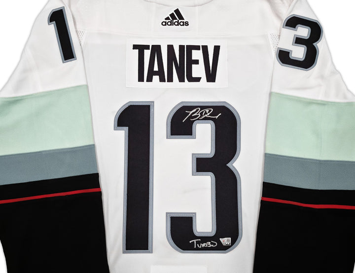 Seattle Kraken Brandon Tanev Auto White Adidas Inaugural Season Jersey 54 Turbo
