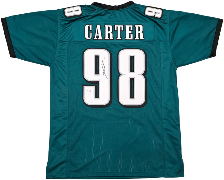 Philadelphia Eagles Jalen Carter Autographed Signed Green Jersey Beckett Witness