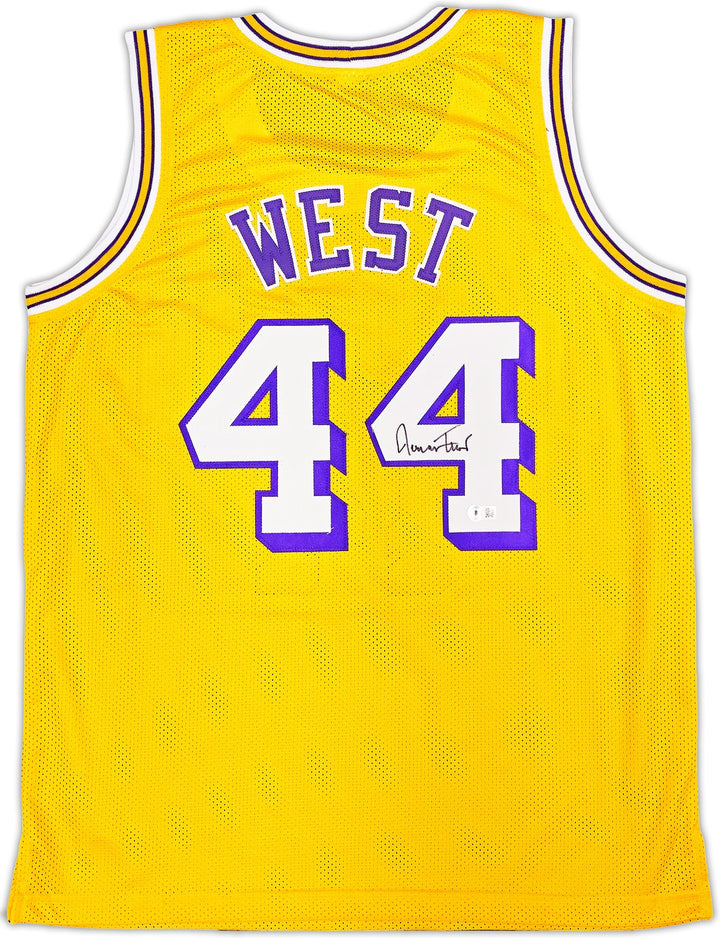 Los Angeles Lakers Jerry West Signed Yellow Jersey Beckett