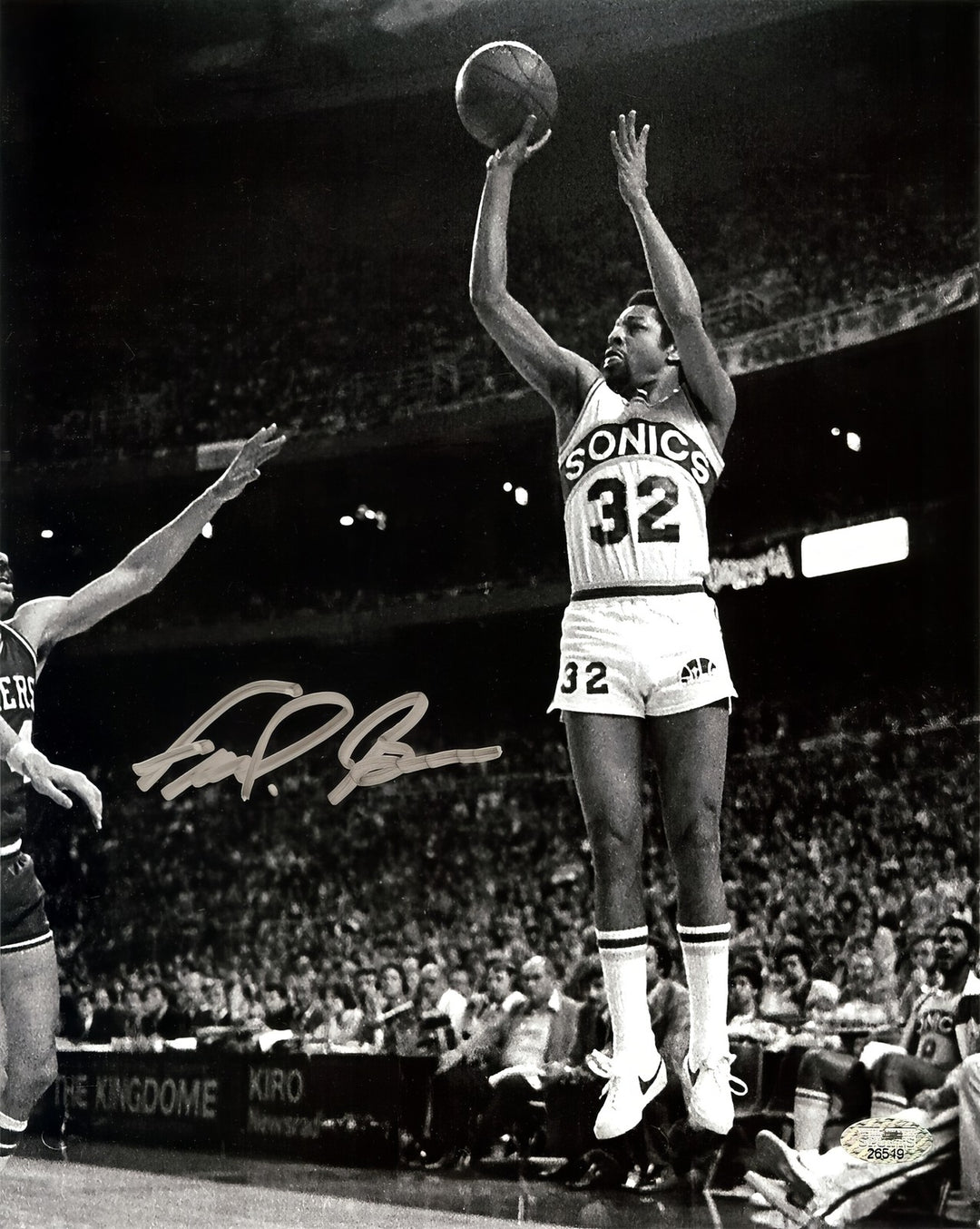 Downtown Fred Brown Signed Framed 8x10 Photo Seattle Supersonics MCS Holo