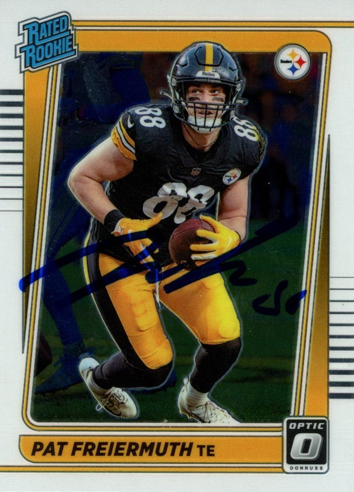 Pat Freiermuth Signed 2021 Donruss Optic Rated Rookie #232 Card Beckett 57009