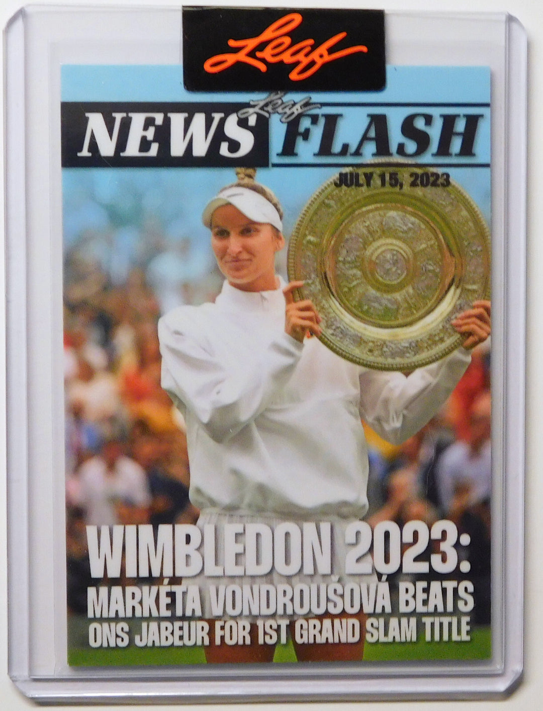 MARKETA VONDROUSOVA vs ONS JABEUR WINS WIMBLEDON 2023 LEAF NEWS FLASH CARD NFMV1