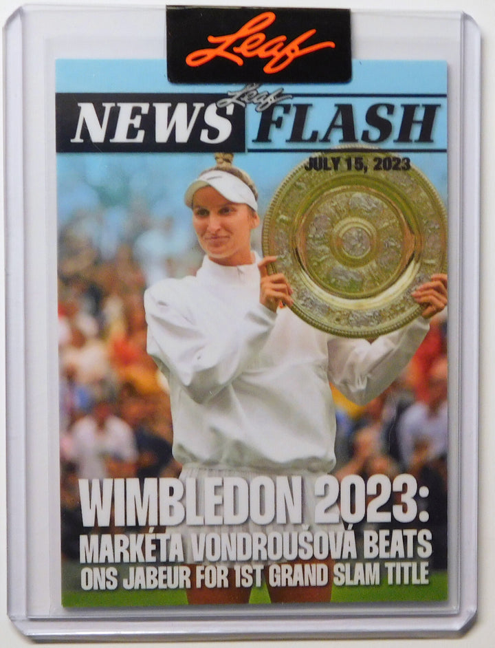 MARKETA VONDROUSOVA vs ONS JABEUR WINS WIMBLEDON 2023 LEAF NEWS FLASH CARD NFMV1