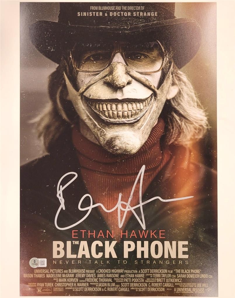 Ethan Hawke signed The Black Phone 12x18 photo poster autograph (A) Beckett BAS