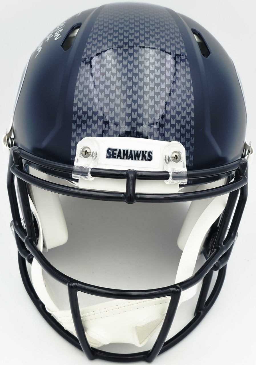 Earl Thomas III Signed Seahawks Blue Full Sz Speed Helmet Beckett Wit