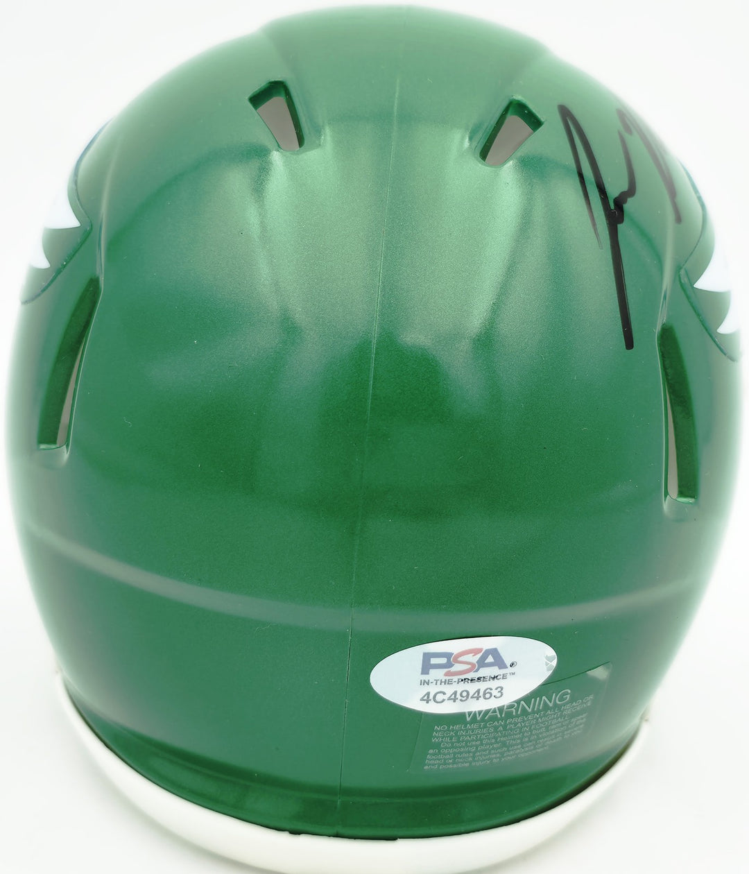 Jason Kelce Auto Eagles Kelly Green 2023 Alternate Speed Mini Helmet PSA/DNA ITP