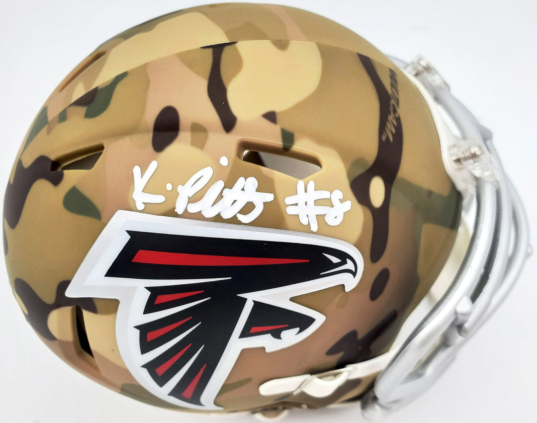 Kyle Pitts Autographed Signed Atlanta Falcons Camo Speed Mini Helmet Beckett