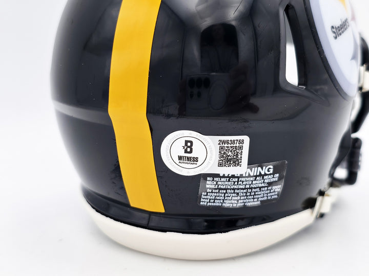 Hines Ward Auto Signed Pittsburgh Steelers Black Speed Mini Helmet Beckett Wit