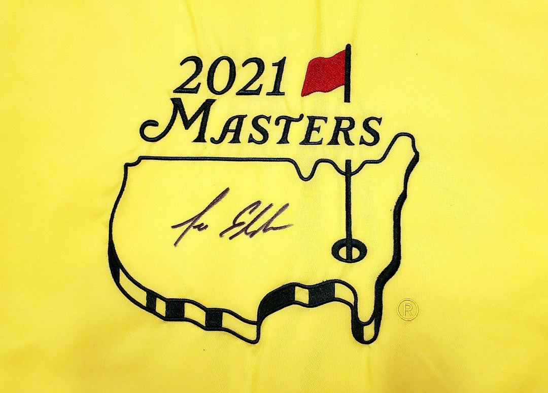 Lee Elder Autographed Signed Yellow 2021 Masters Pin Flag Beckett BAS
