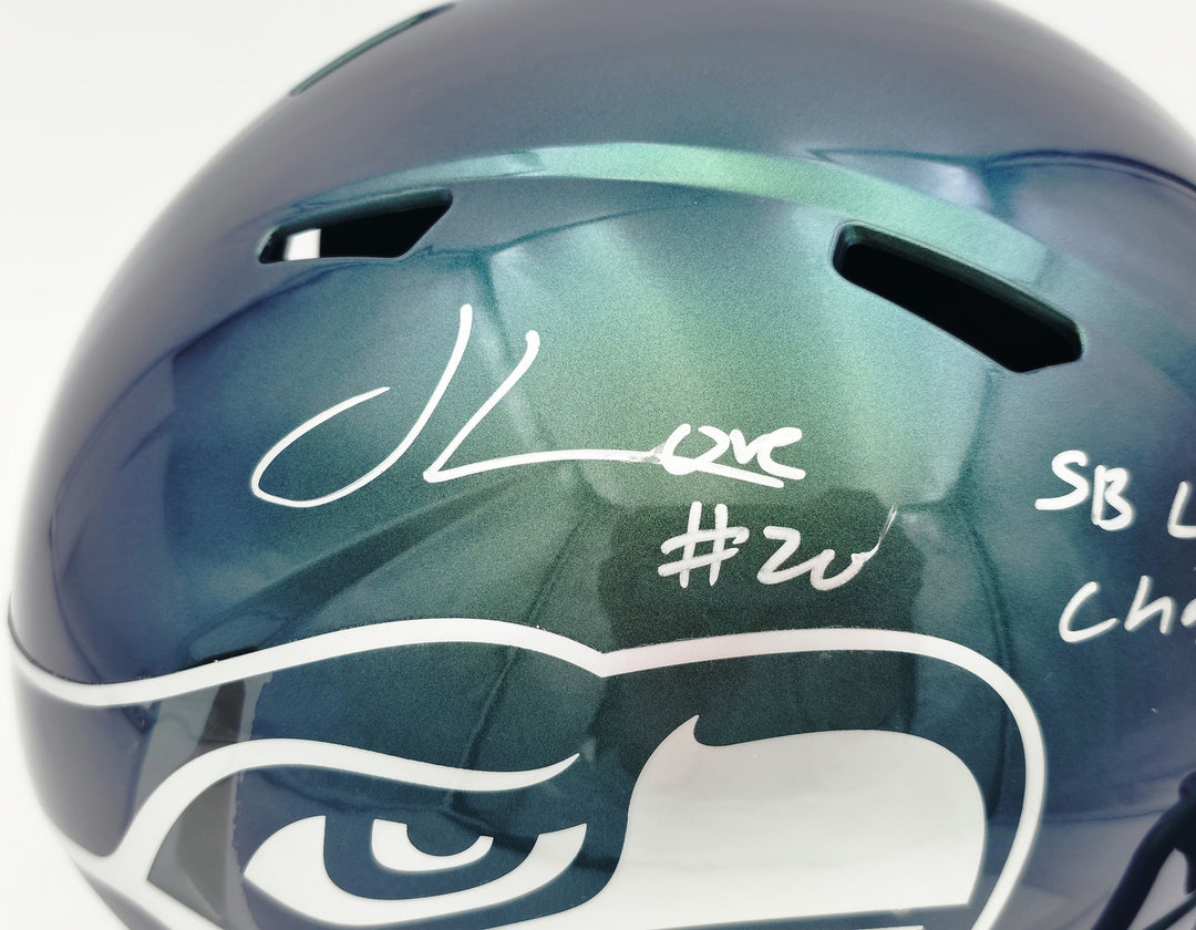 Julian Love Signed Seahawks Rivalries Full Size Speed Replica Helmet MCS Holo