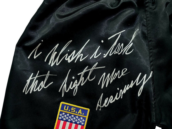 Mike Tyson Signed Inscribed Trunks vs. Buster Douglas  #D/58 JSA COA "Tyson Vs."