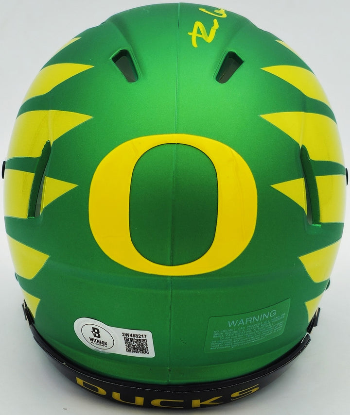 Dillon Gabriel Signed Oregon Ducks Green Speed Mini Helmet Wings Beckett Wit