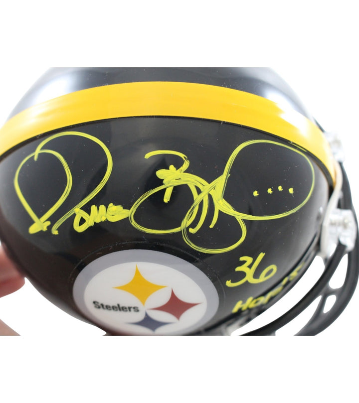 Jerome Bettis Signed Pittsburgh Steelers VSR4 Mini Helmet HOF Beckett WIT 57544