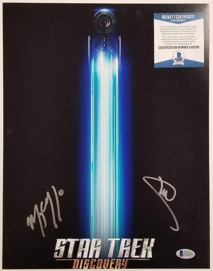 MARY CHIEFFO~WILSON CRUZ signed Star Trek Discovery 11x14 Photo ~Beckett BAS COA