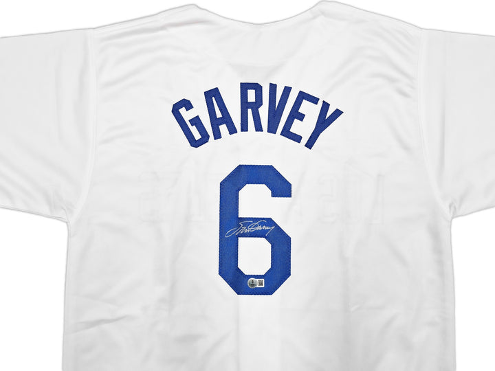 Los Angeles Dodgers Steve Garvey Signed White Jersey Beckett Wit