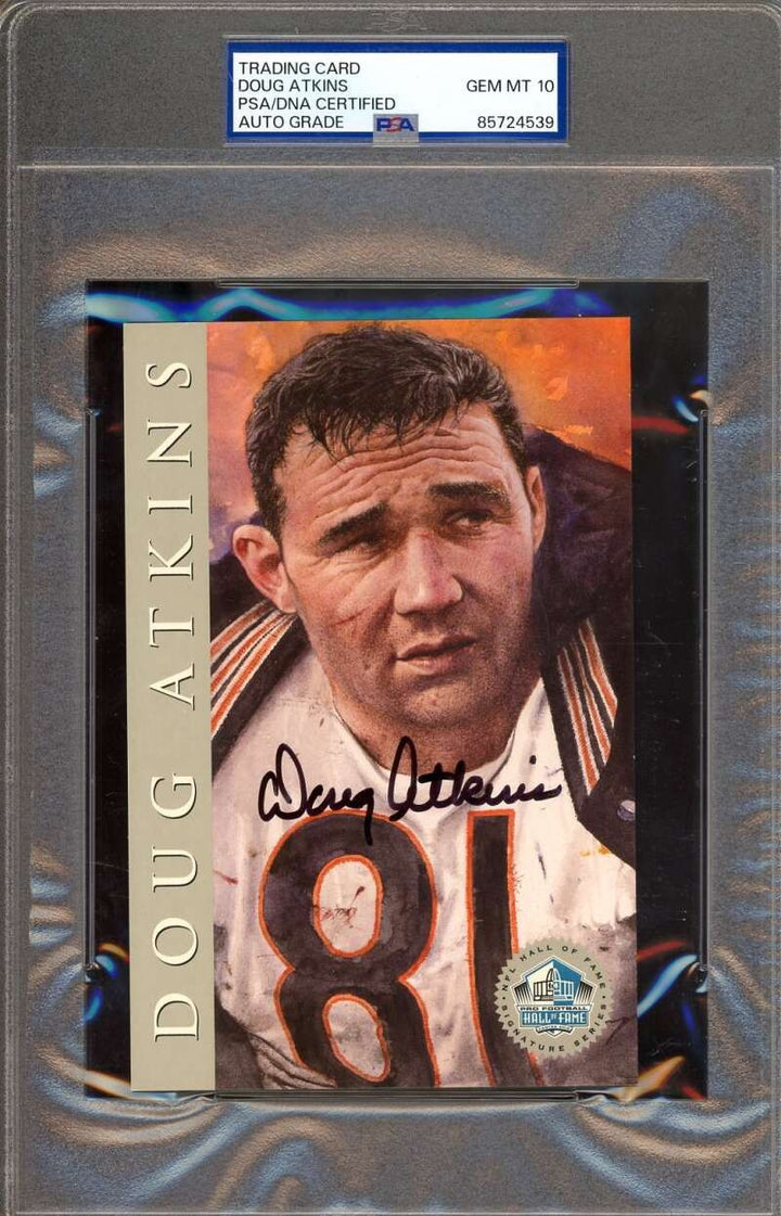 Doug Atkins Gem Mint 10 PSA DNA Signed 1998 HOF Signature Series Auto