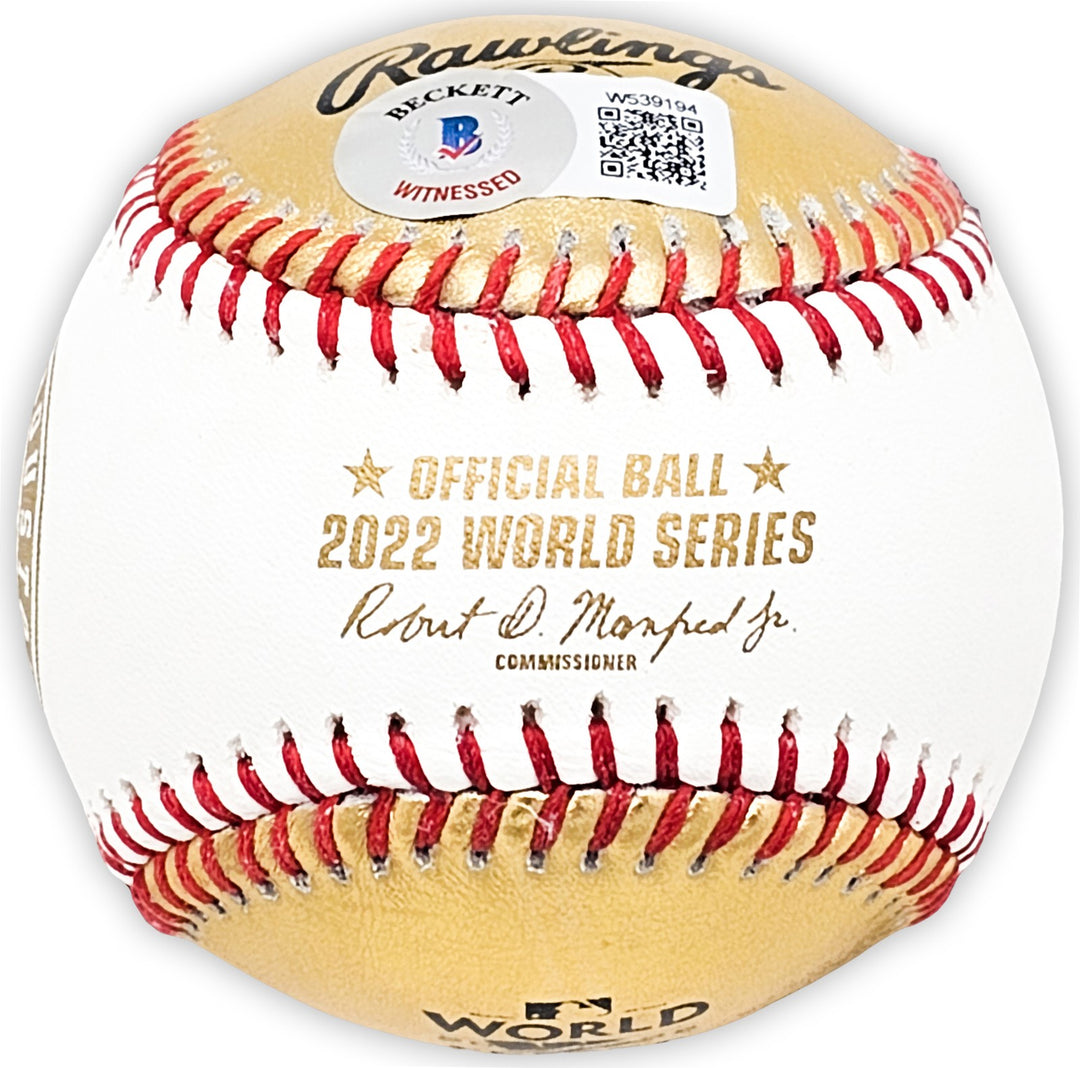 Alex Bregman Signed Official 2022 Gold WS Gold MLB Baseball Astros Beckett Wit