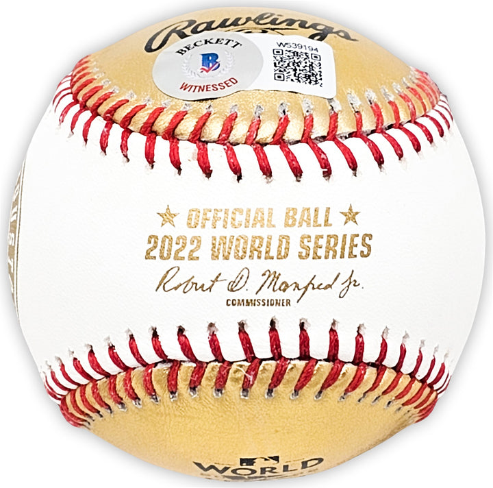 Alex Bregman Signed Official 2022 Gold WS Gold MLB Baseball Astros Beckett Wit