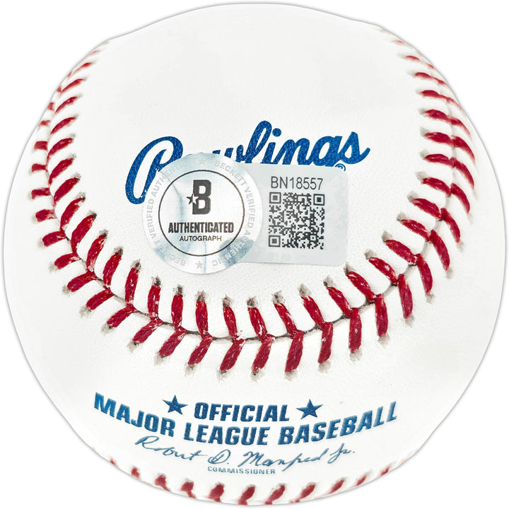 Ozzie Smith Signed MLB Baseball Cardinals The Wizard Beckett QR