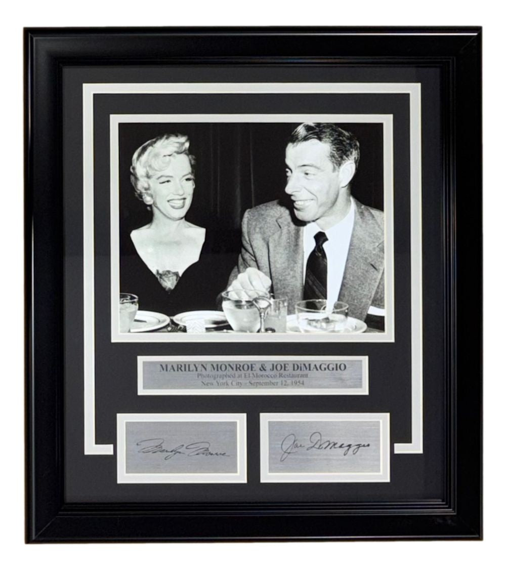 Joe DiMaggio Marilyn Monroe Framed 8x10 Photo w/ Laser Engraved Signatures