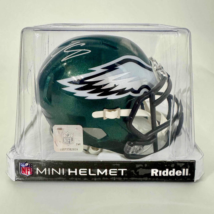Autographed/Signed LeSean McCoy Philadelphia Eagles Mini Football Helmet JSA COA