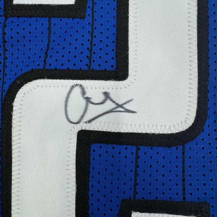 Framed Autographed/Signed Franz Wagner 35x39 Orlando Blue Jersey BAS COA