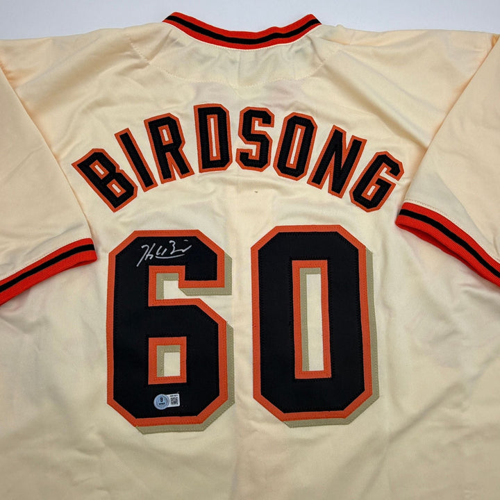 Autographed/Signed Hayden Birdsong San Francisco Cream Jersey Beckett BAS COA