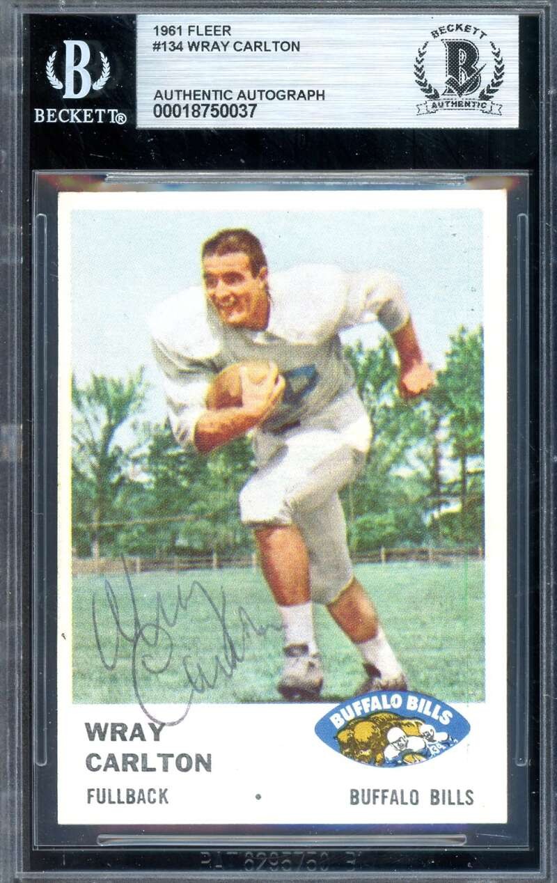 Wray Carlton Beckett BAS Signed 1961 Fleer Rookie Autograph Bills