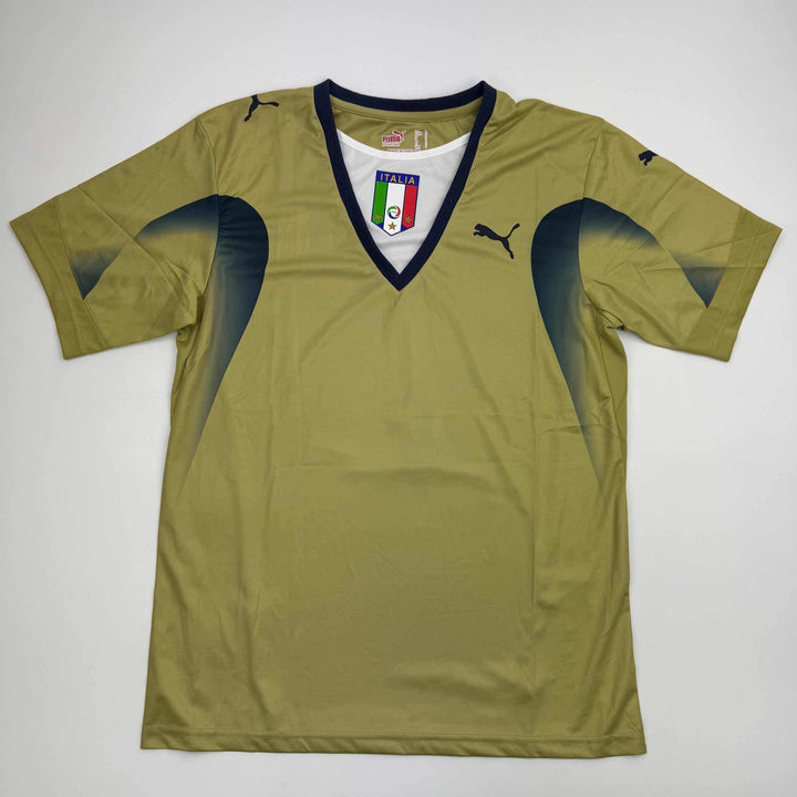 Autographed/Signed Gianluigi Buffon Italy Gold Soccer Futbol Jersey Beckett COA