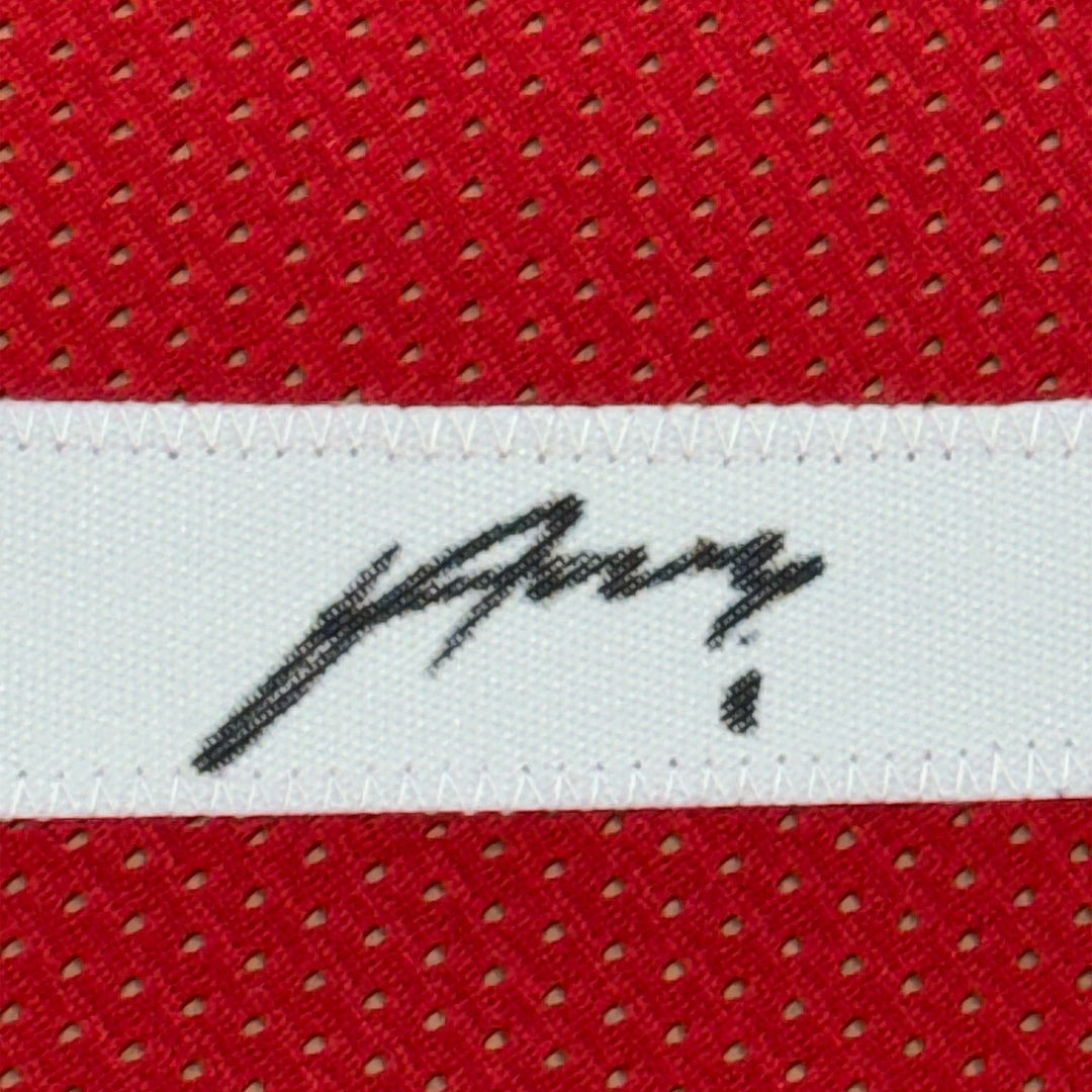 Framed Autographed/Signed Alperen Sengun 35x39 Houston Red Jersey BAS COA