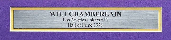Lakers Wilt Chamberlain Signed Framed Purple Jersey PSA/DNA & Beckett #AE20862