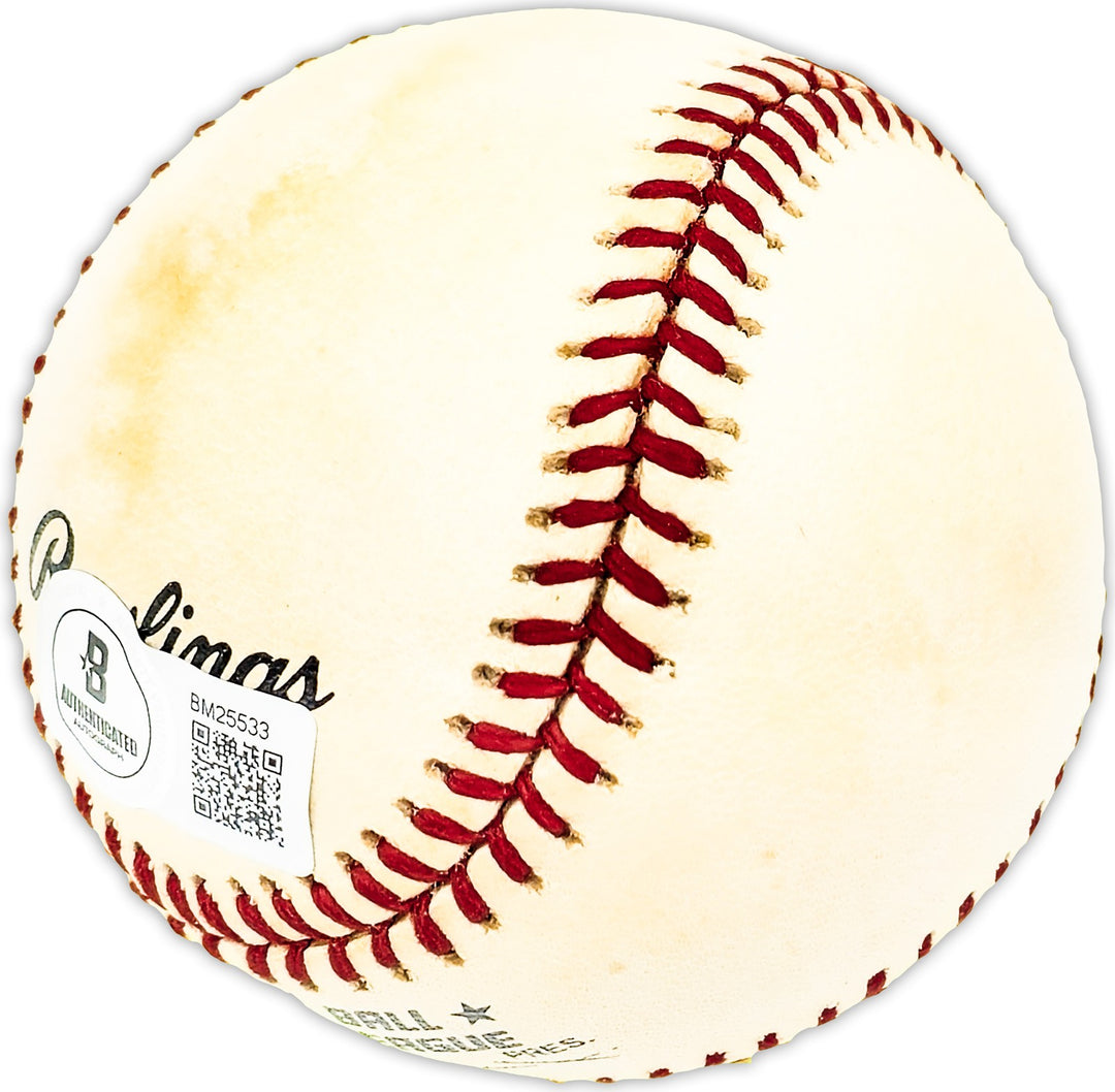 Dick Schaap Signed Official NL Baseball Sportswriter Broadcaster Beckett QR