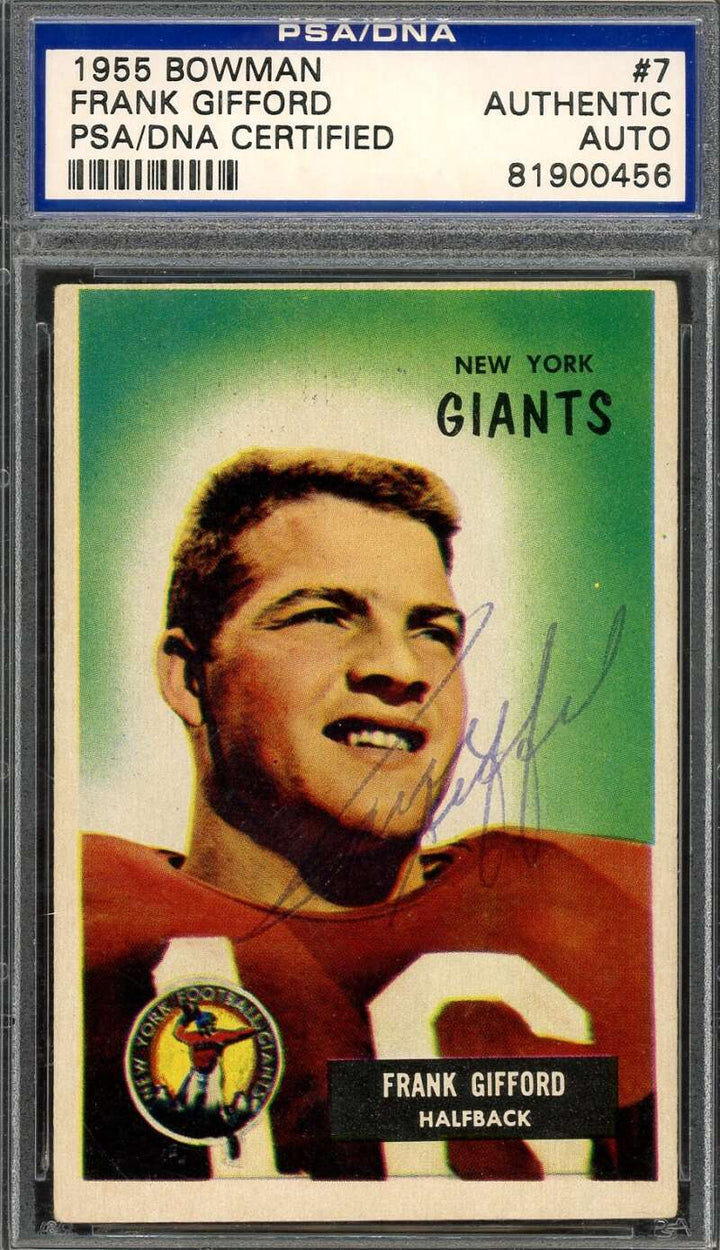 Frank Gifford PSA DNA Vintage Signed 1955 Bowman Autograph