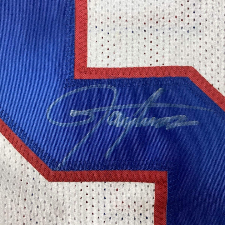 Autographed/Signed LAWRENCE TAYLOR New York White Jersey JSA COA Auto