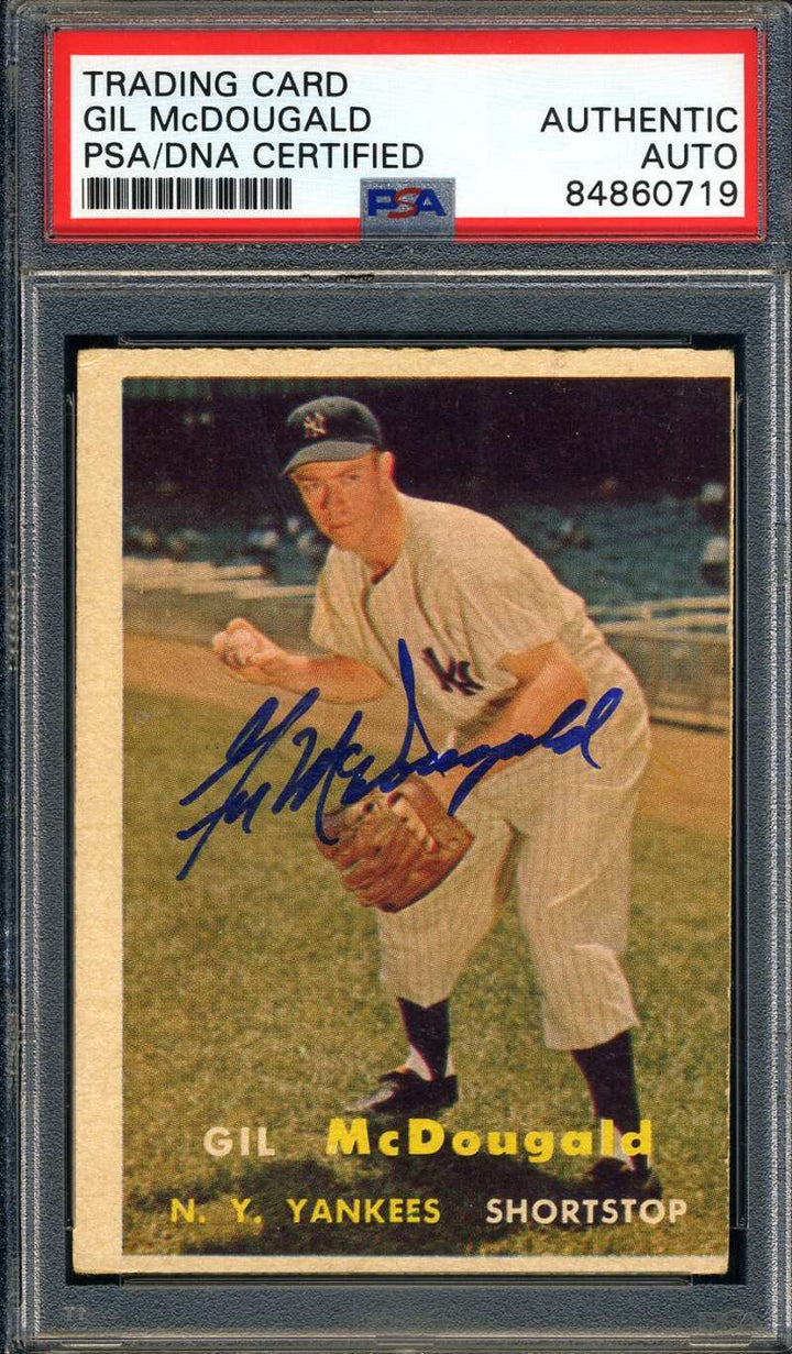 Gil McDougald PSA DNA Signed 1957 Topps Autograph