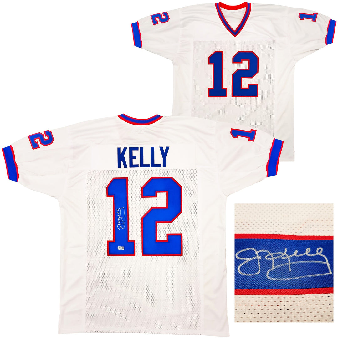 Buffalo Bills Jim Kelly Autographed Signed White Jersey Beckett BAS QR