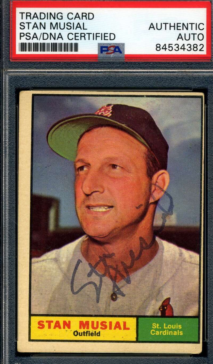 Stan Musial PSA DNA Coa Signed 1961 Topps Autograph