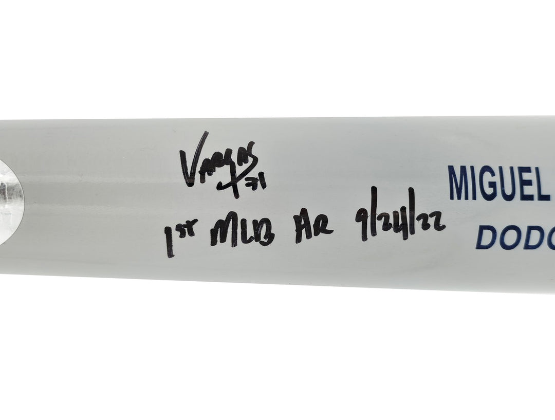 Miguel Vargas Auto Gray Rawlings Game Model Bat Dodgers White Sox 1st MLB HR BAS