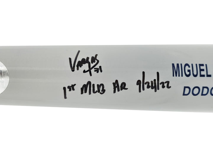 Miguel Vargas Auto Gray Rawlings Game Model Bat Dodgers White Sox 1st MLB HR BAS
