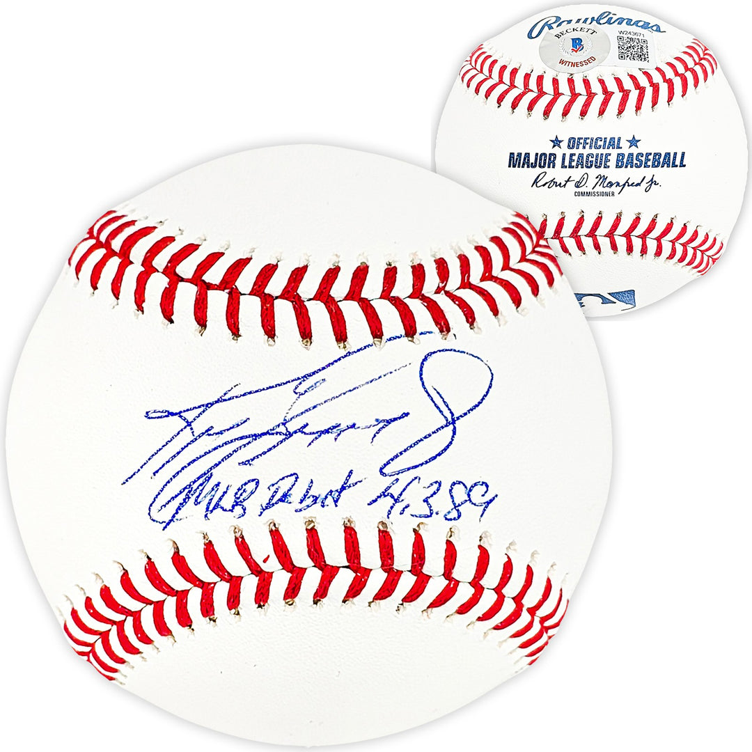Ken Griffey Jr. Signed MLB Baseball Mariners "MLB Debut 4-3-89" Beckett Wit