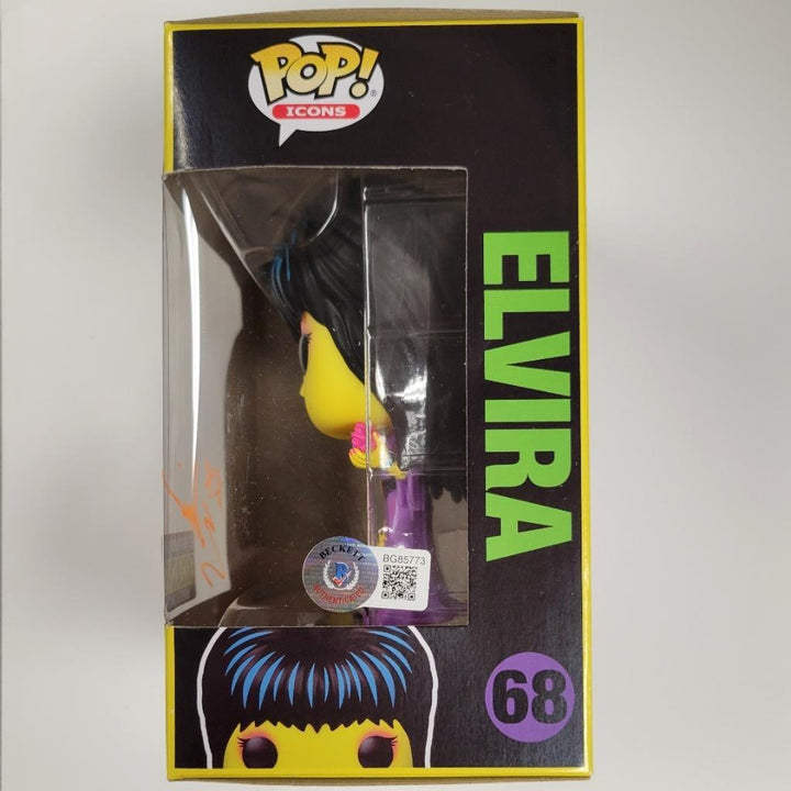 Elvira signed Black Light Funko Pop autograph orange ~ BAS Beckett Witness