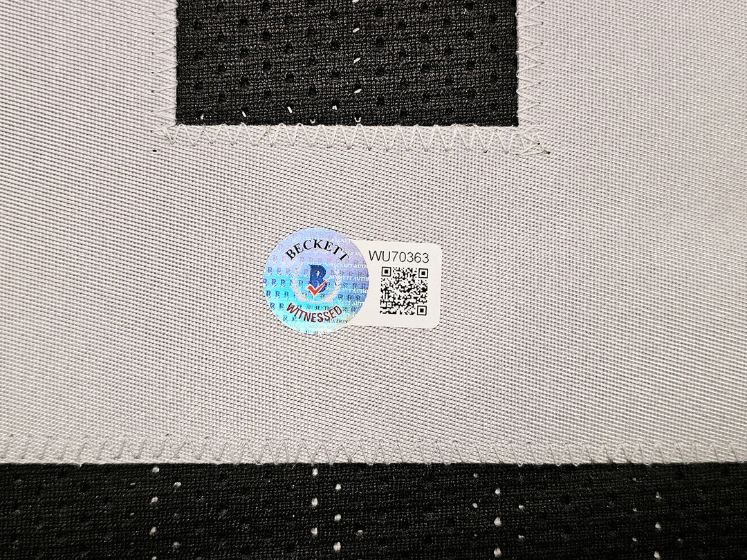 Oakland Raiders Marcus Allen Signed Black Jersey Beckett Witness